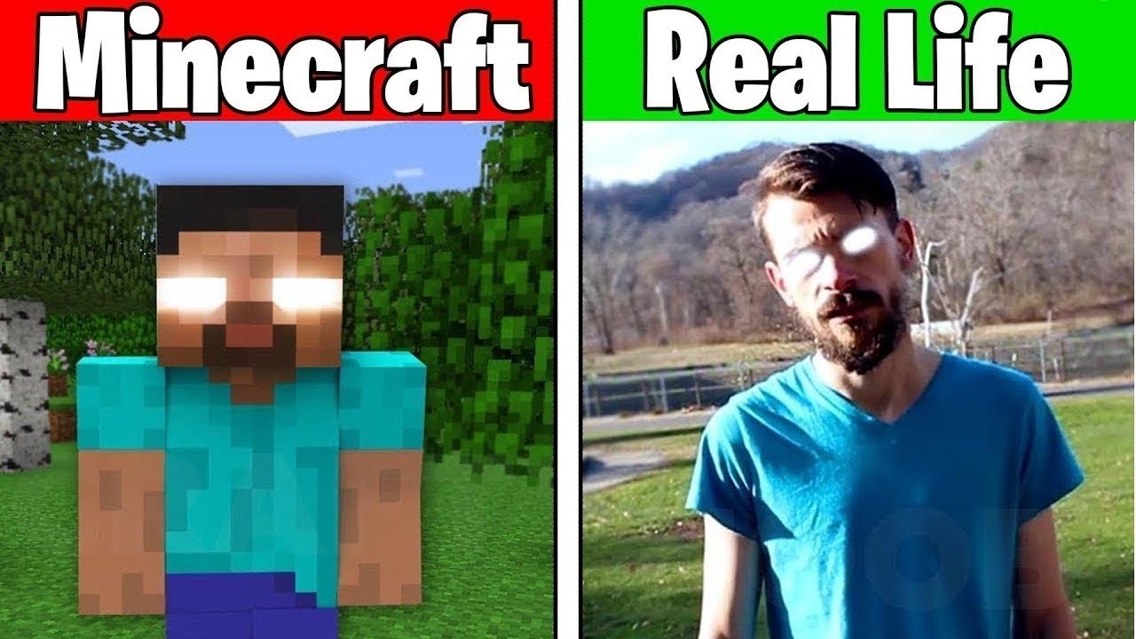 Real Life vs Minecraft | Realistic Minecraft, Water, Lava, Slime, Fire, Villager #815