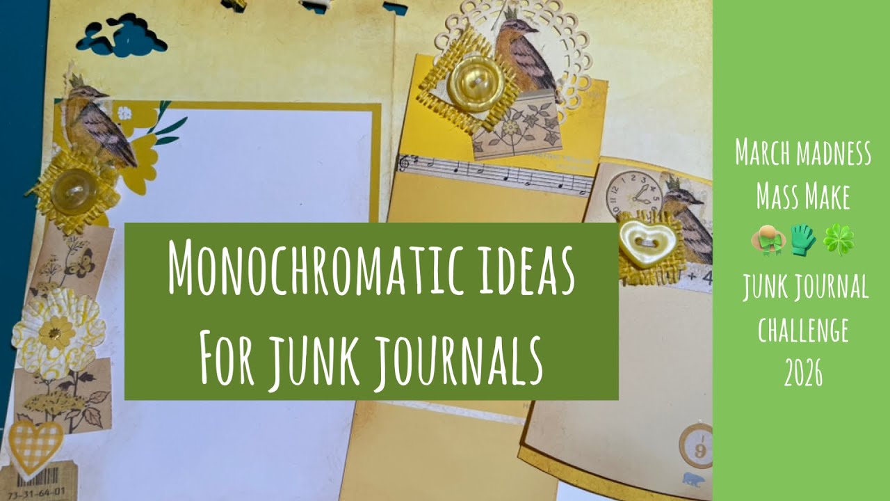 MONOCHROMATIC ideas for junk journal page, tag and embellishment! 