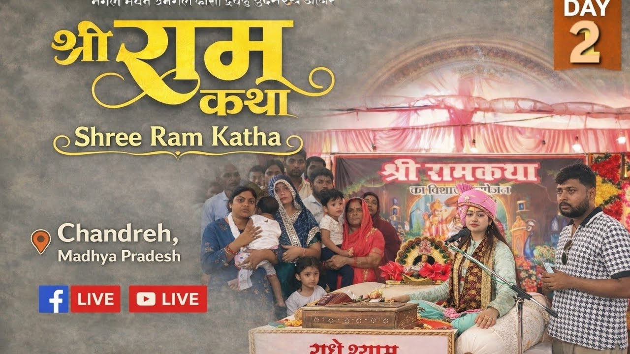 ।।SHREE RAM KATHA।।🙏पूज्य पंडित संतना द्विवेदी जी प्राचीन शिव मंदिर चंद्रेह जिला सीधी (म.प्र.)🔴#Live