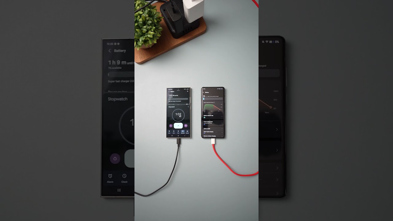 Samsung Galaxy S24 Ultra versus OnePlus 12 charging test
