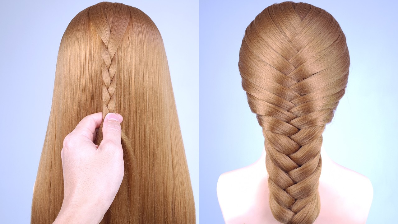 Простая прическа «французская коса» для длинных волос | Красивый и простой урок по плетению косы