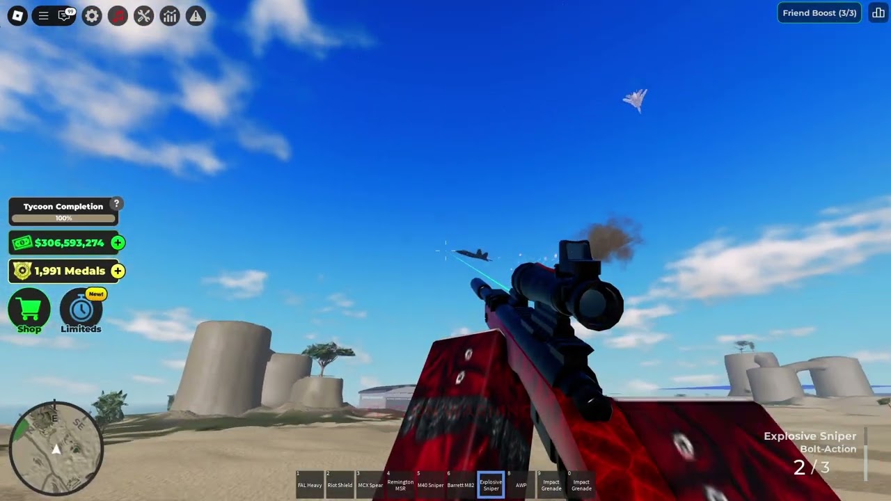 Destroying server with the F-14 Tomcat in War Tycoon