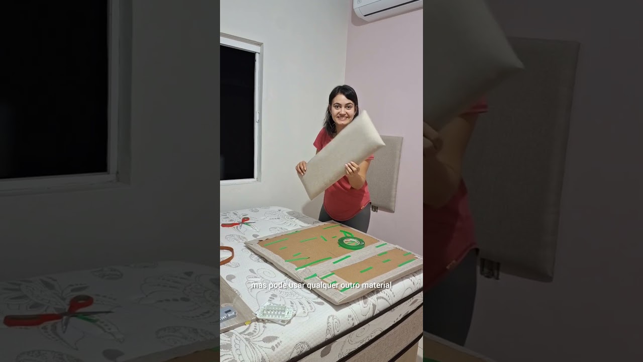 CABECEIRA ESTOFADA COM PAPEL&Atilde;O F&Aacute;CIL E BARATA #casa #decoracao #diy  #decoration #cabeceira #linho