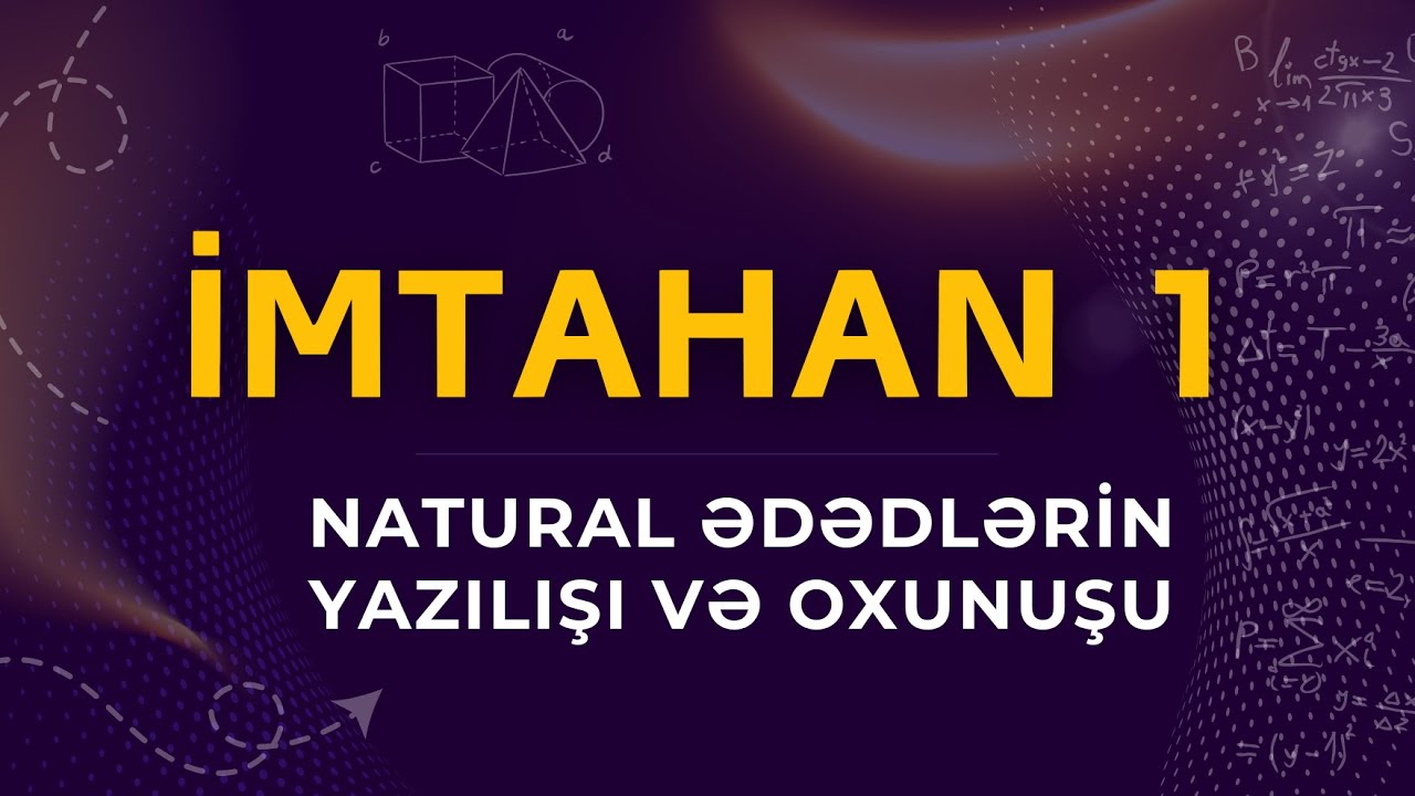 Riyaziyyat | İmtahan №1 (MİQ | Sertifikasiya | Lisey)