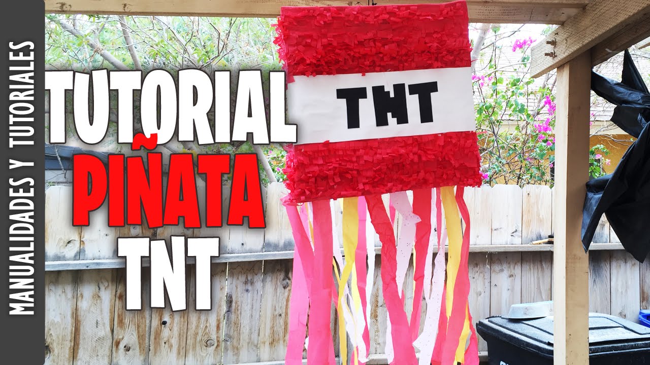 COMO HACER UNA PIÑATA DE MINECRAFT (TNT) - Los290ss