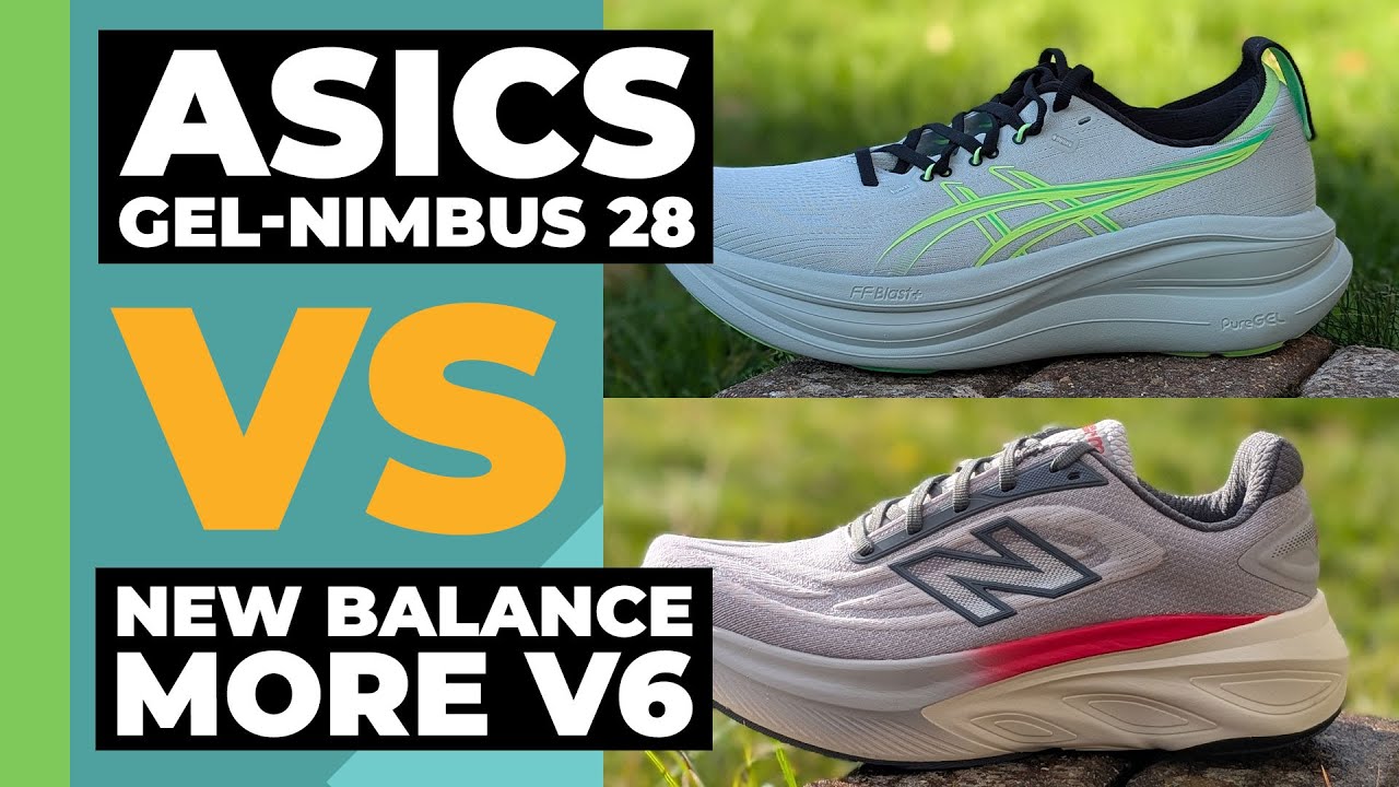 Asics Gel-Nimbus 28 против New Balance More V6 | Какая модель кроссовок с лучшей амортизацией сто...