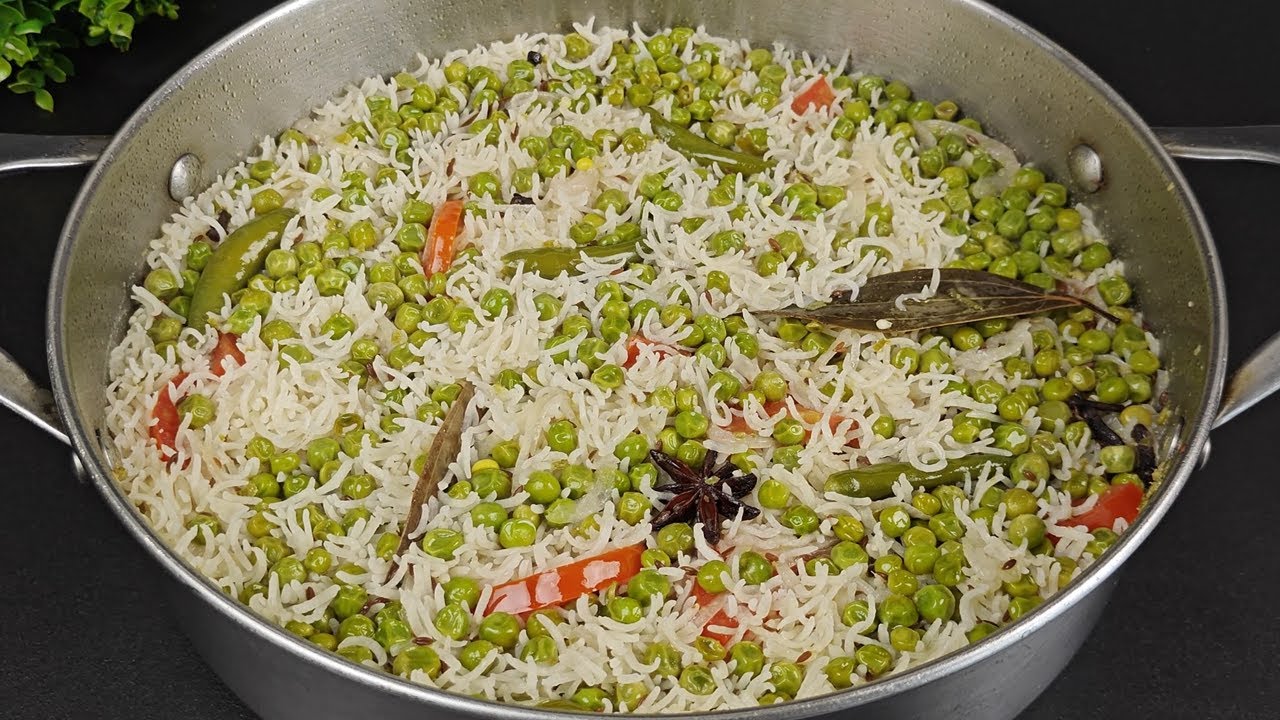 White Matar Pulao | Simple Easy Quick Matar Pulao Recipe | White Veg Pulao