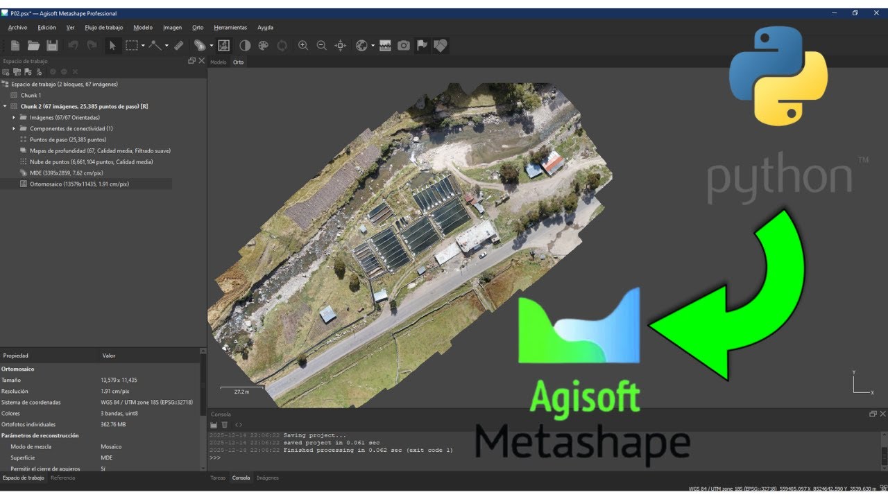 Automatización Total en Agisoft Metashape 2.2.2 | Procesamiento Fotogramétrico con Python API