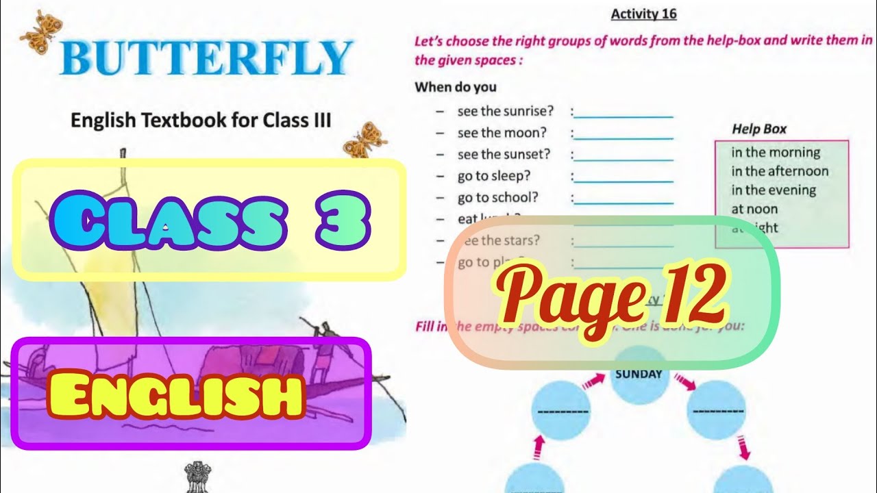 Revision Lesson || Activity 16 & 17 || Butterfly Class 3 English Page 12 || West Bengal Board