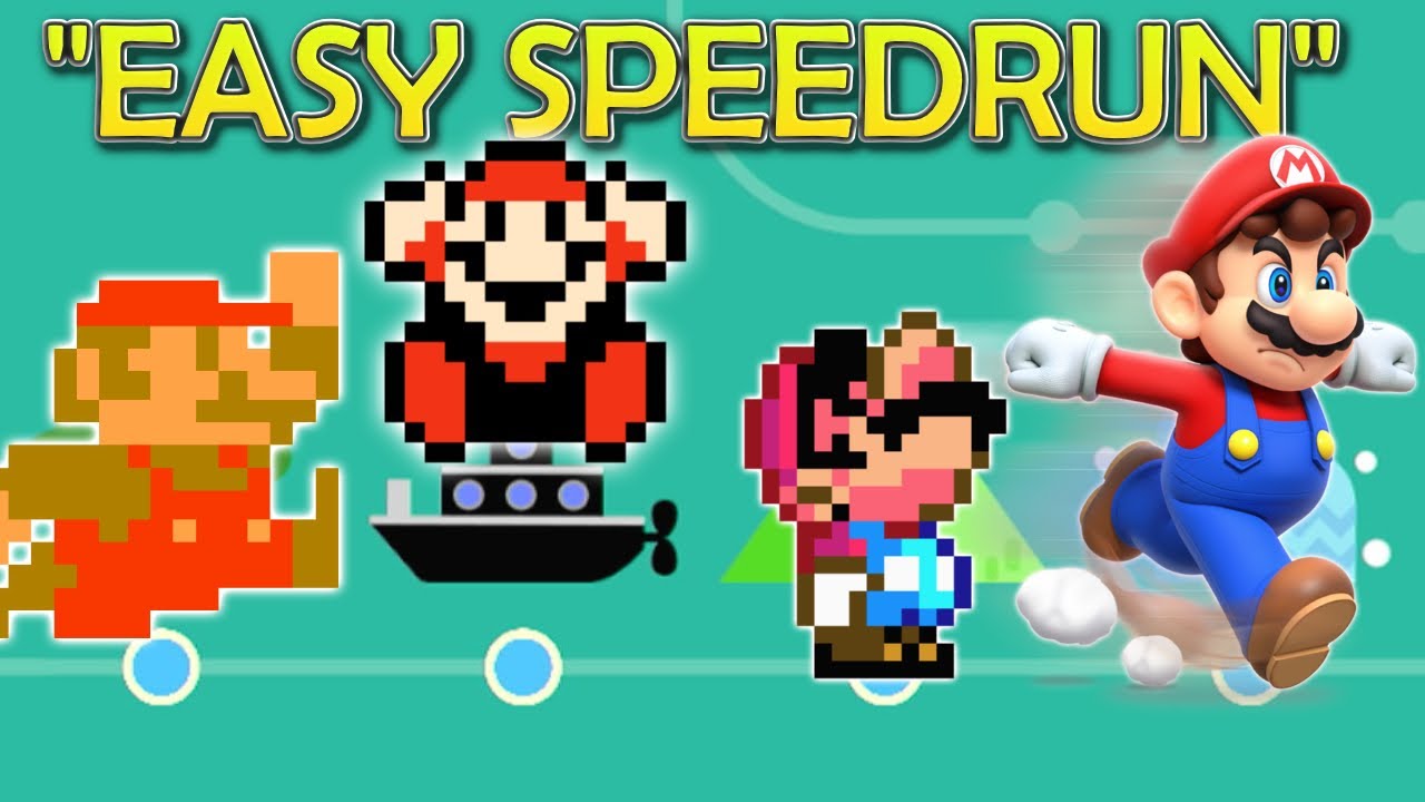 Скоростное прохождение Mario Maker 2 в категории «Самый лёгкий».