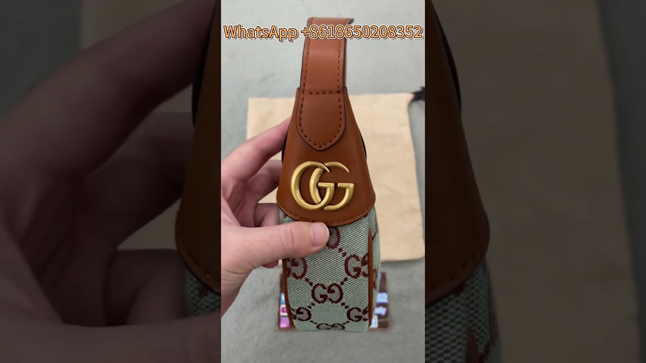 G-ucci Mini Ophidia GG Baguette Bag Azure  Brown GG Canvas