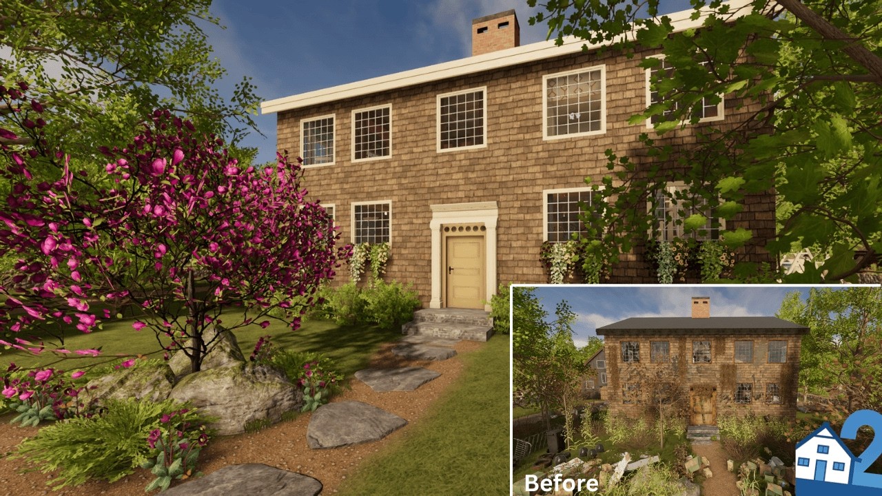 House Flipper 2 Before and After Tour | Rescuing a Distressed Colonial