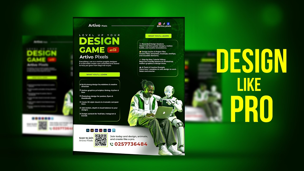 How to Create a Professional Graphic Designer Poster in Photoshop | Step-by-Step Tutorial
