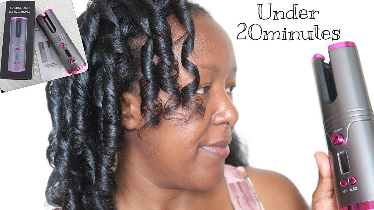 CORDLESS AUTOMATIC HAIR CURLER on AFRICAN NATURAL HAIR