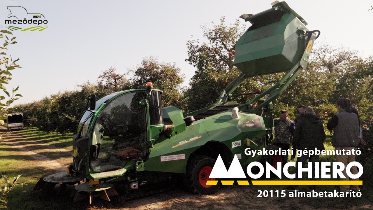 MONCHIERO 20115 alma betakarítógép gyakorlati bemutató Gemzse