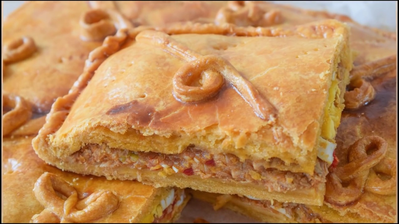EMPANADA gallega de atún, MASA SIN LEVADURA y muy fácil
