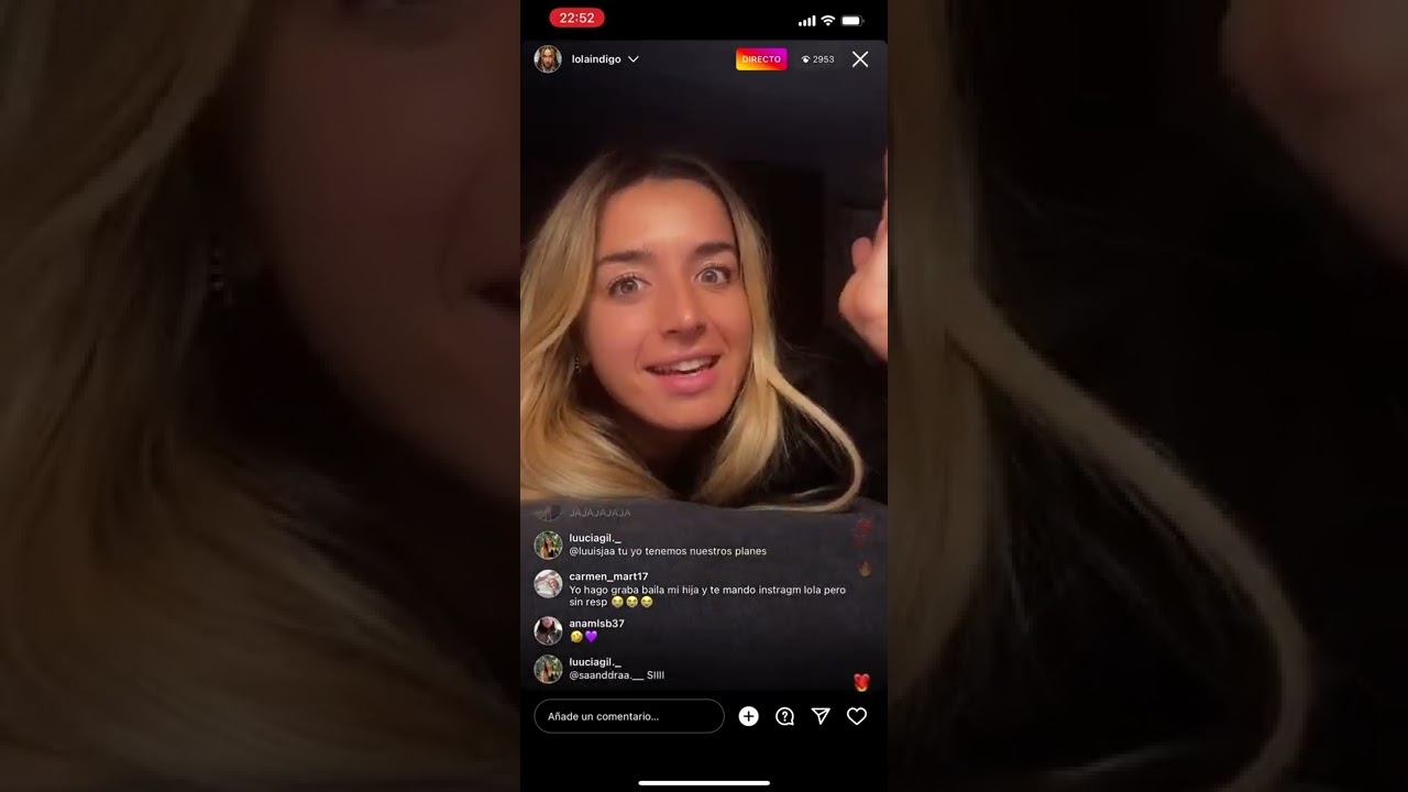 Directo Instagram Lola indigo 10/08/2022