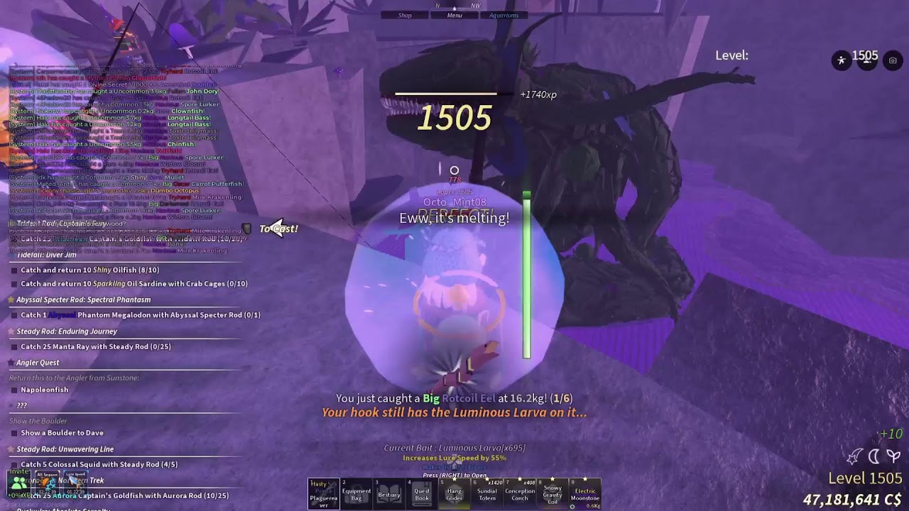 Fisch: Day 104 Grinding for Rare Rods & Compete the Bestiary