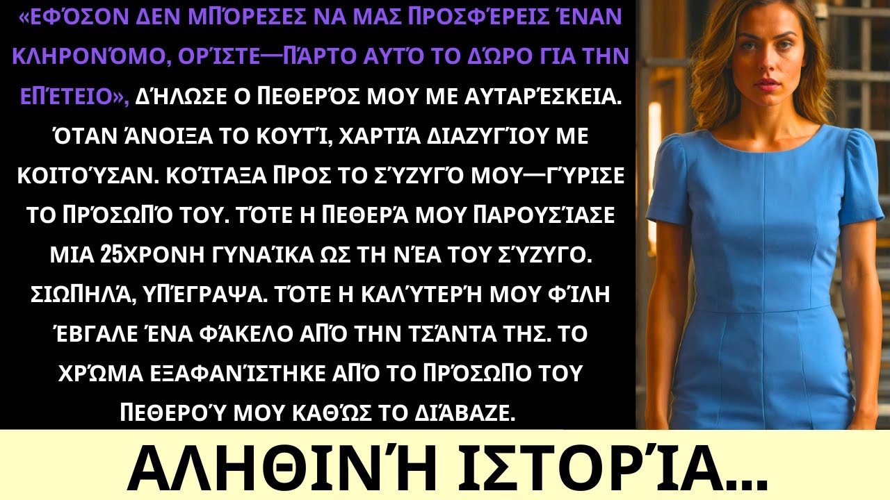Ο Πεθερός Μου Μου Έδωσε Χαρτιά Διαζυγίου Για Επέτειο—Μα Ο Φάκελός Μου Τον Άφησε Άφωνο