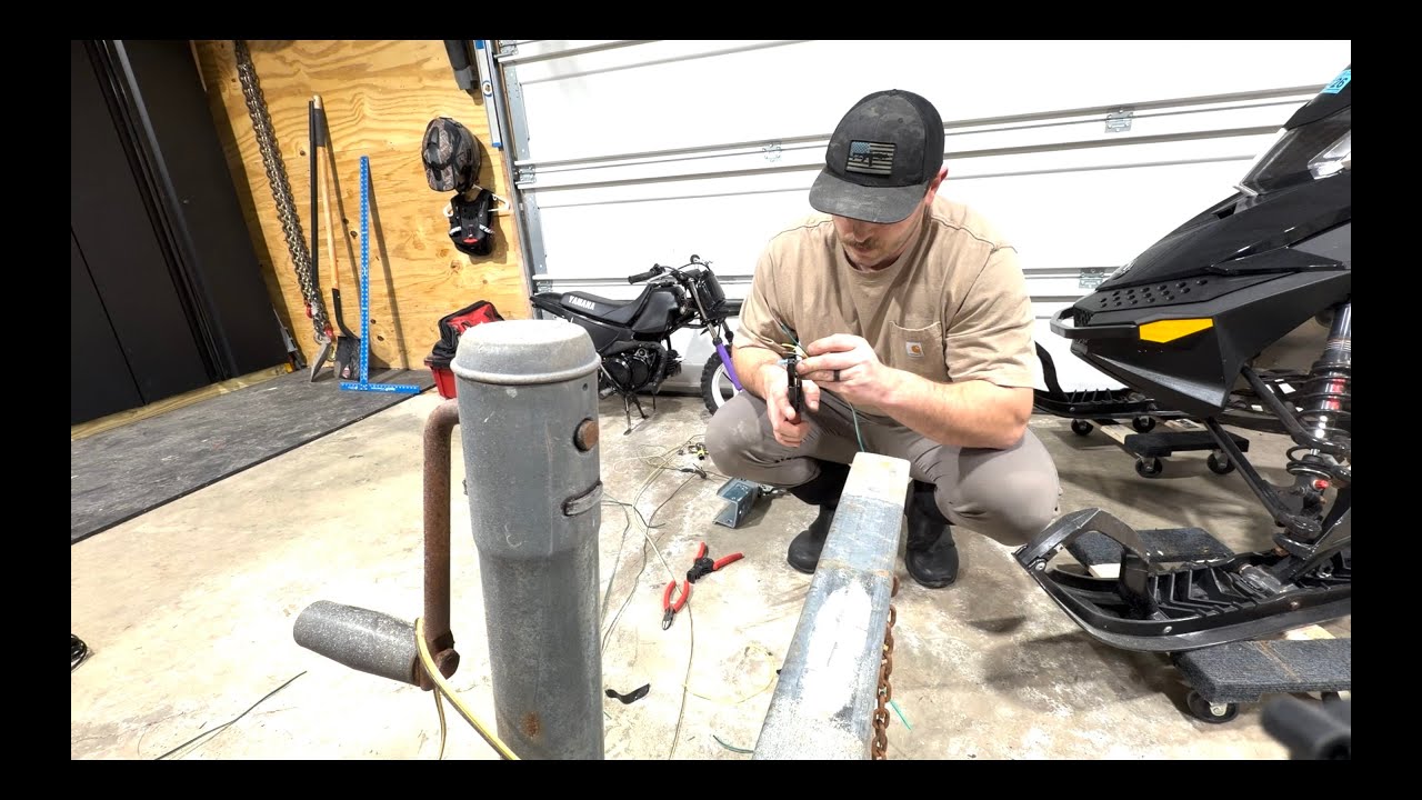 Wiring this abandoned snowmobile trailer!