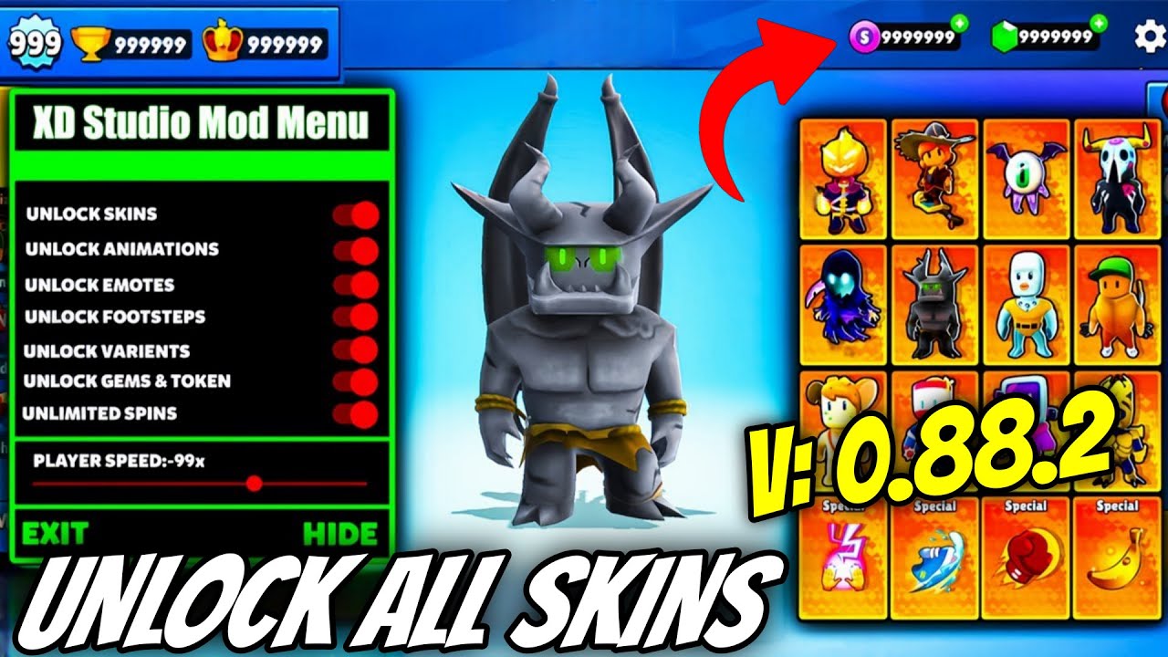 Stumble Guys Mod menu (Latest Version) | Unlimited Gems, All Skins Unlocked - Stumble Guys Mod Apk