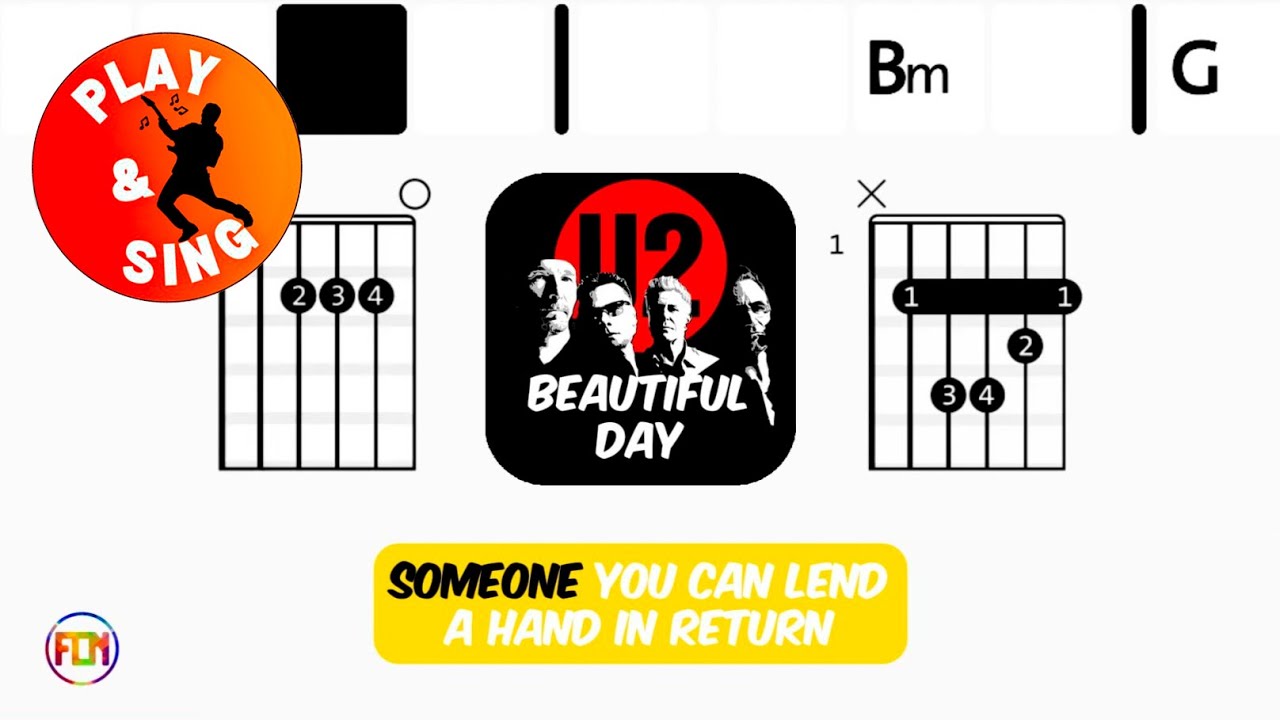 U2 - Beautiful Day | Scrolling Guitar Chords & Lyrics