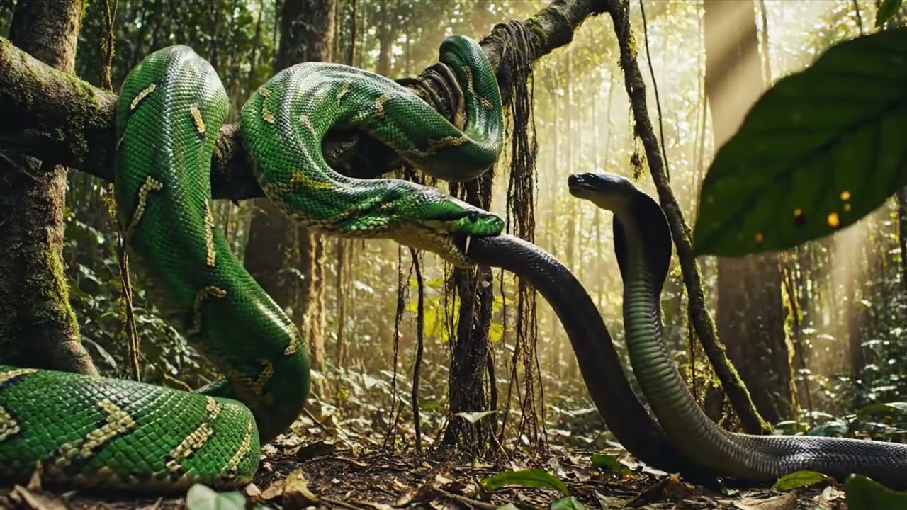 Snake Vs Snake Wrestling match in the Amazon Rain forest .#AnimalFight #naturecinematics