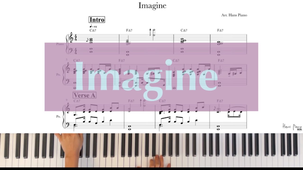 Imagine/By.John Lennon /@HansPiano/Easyjazzver./ Freetranscription/무료악보