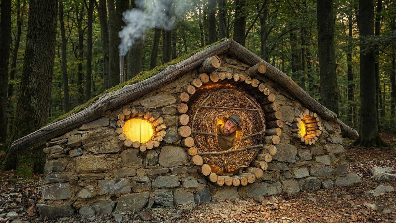 Secret Hobbit House Build: Underground Shelter & Solo Camping