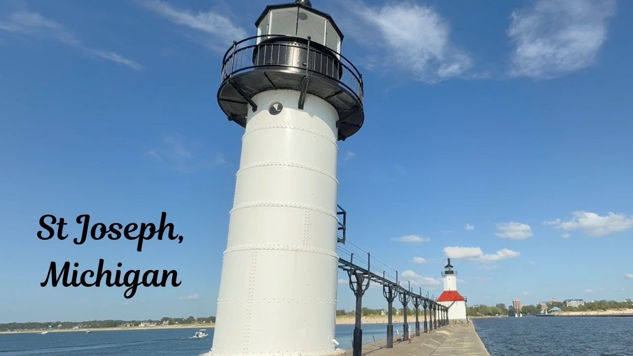 Exploring St Joseph Michigan | River Walk, Historic Bridge, Lighthouses & Silver Beach Pizza