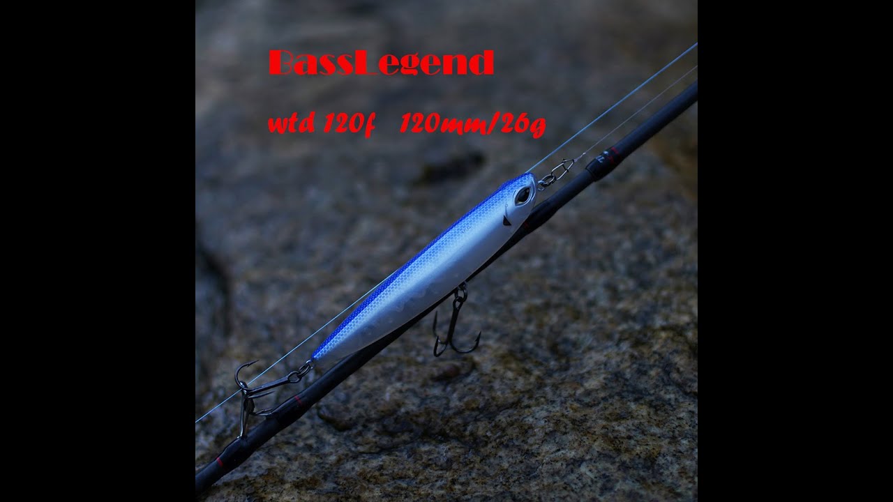 BassLegend Fishing Topwater Lure Surface Walk The Dog Stick Bait WTD Floating Stickbaits Walker 120F
