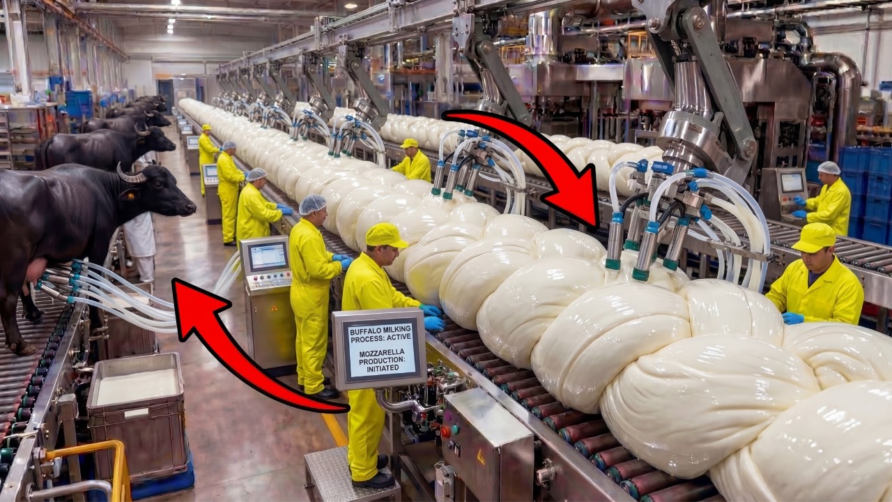 ¡LA MOZZARELLA! De BESTIA de 900 Kilos a Bolita BLANCA | Cómo Se Hace | MEGA Fábricas 🧀