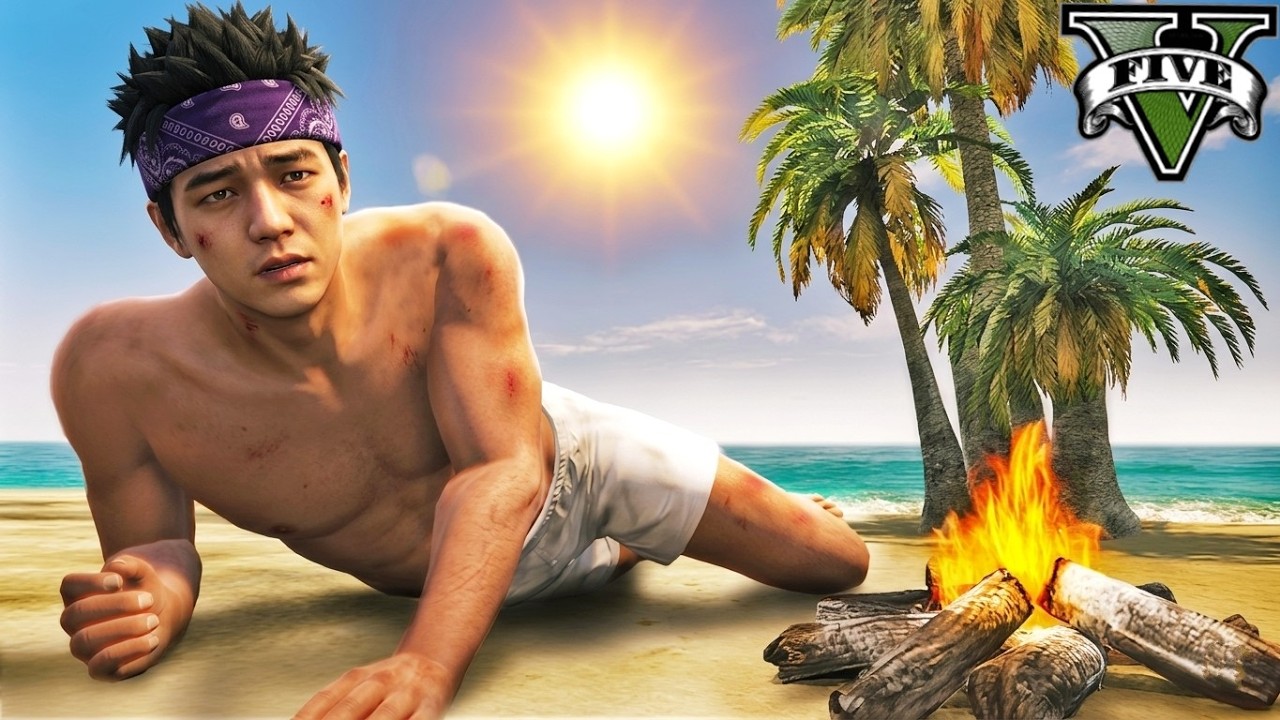 ကျွန်တော် ဘယ်သူမှမရှိတဲ့ကျွန်းကြီးပေါ်မှာ သောင်တင်ခဲ့တယ် | I am LOST On An ISLAND In GTA V