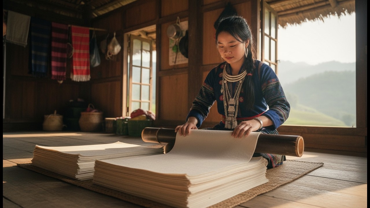 Making paper from tree bark – Preserving the wrinkles of time on the bark.