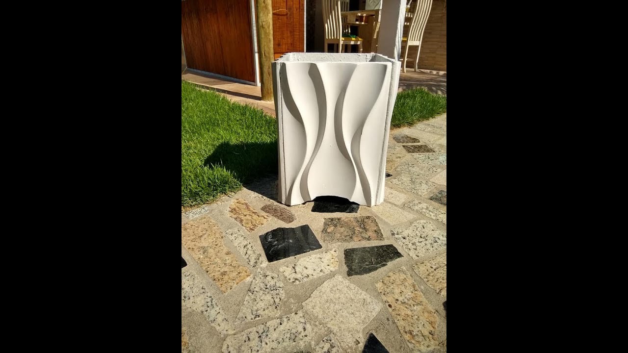 VASO DE PLANTA FEITO DE ARGAMASSA  10 em 1 Tecnomassa  COMO FAZER VASO 3 D CIMENTICIO - CIMENTO 3D