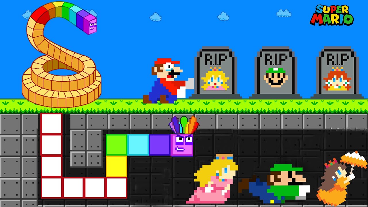 Number Snake Calamity R.I.P All Mario Team in Maze Mayhem | SAD STORY | GM Stories