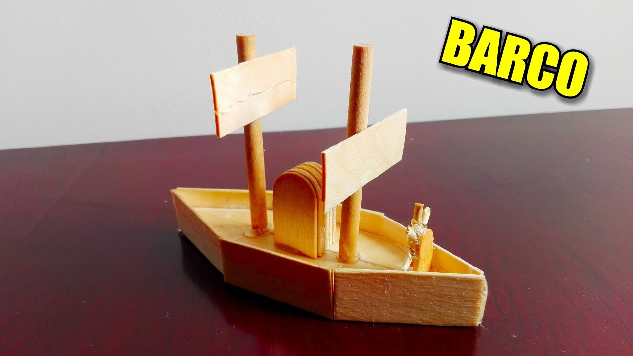 BARCO hecho con palitos de helado - BOAT made with ice cream sticks
