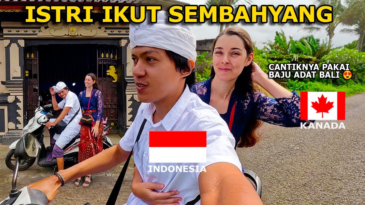BERUNTUNG SEKALI!! Istri bule pertama kali ikut sembahyang Kuningan di Bali 🙏🇮🇩