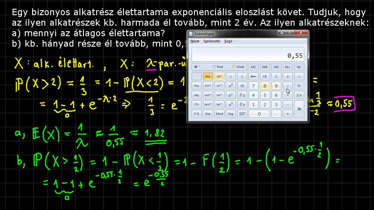 [Valszám] Exponenciális eloszlás