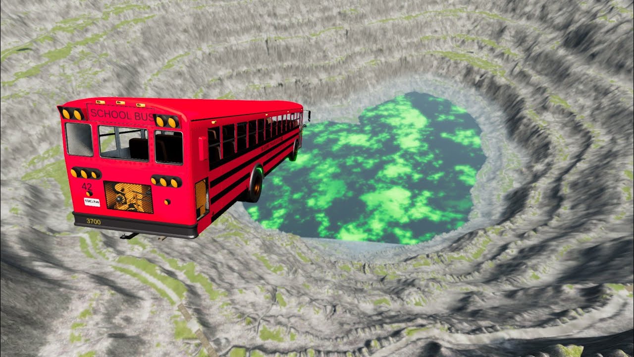 BeamNG.drive - Leap Of Death Car Jumps & Falls Into Red water