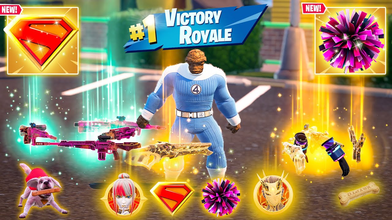 NEW FANTASTIC FOUR- BEN GRIMM + STORM BEAST POM POM vs NEW MEDALLIONS & MYTHICS (Fortnite Chapter 6)
