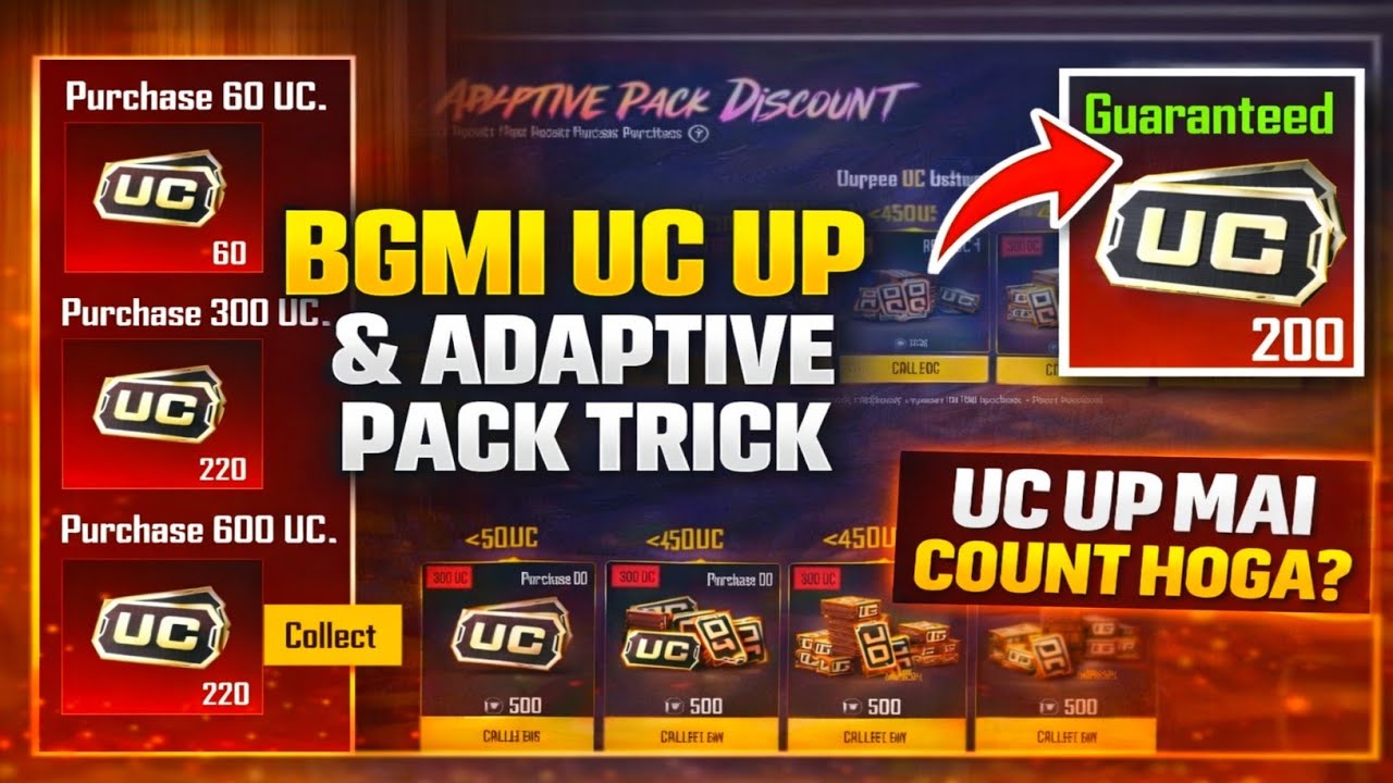 😍BGMI UC UP & ADAPTIVE PACK TRICK | ADAPTIVE PACK SE UC UP MAI COUNT HOGA ? BGMI UC UP EVENT TRICK