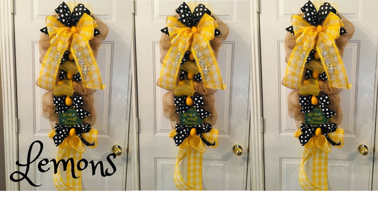 Lemon Cooling Rack Wreath Door Swag Spring Tutorial