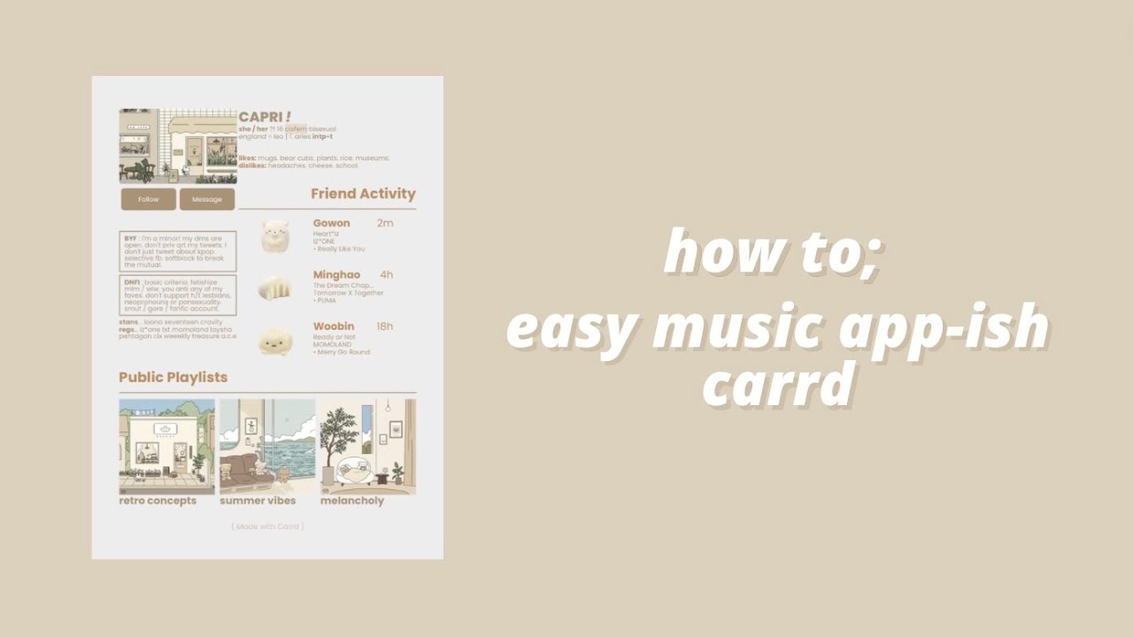 music app-ish carrd tutorial!