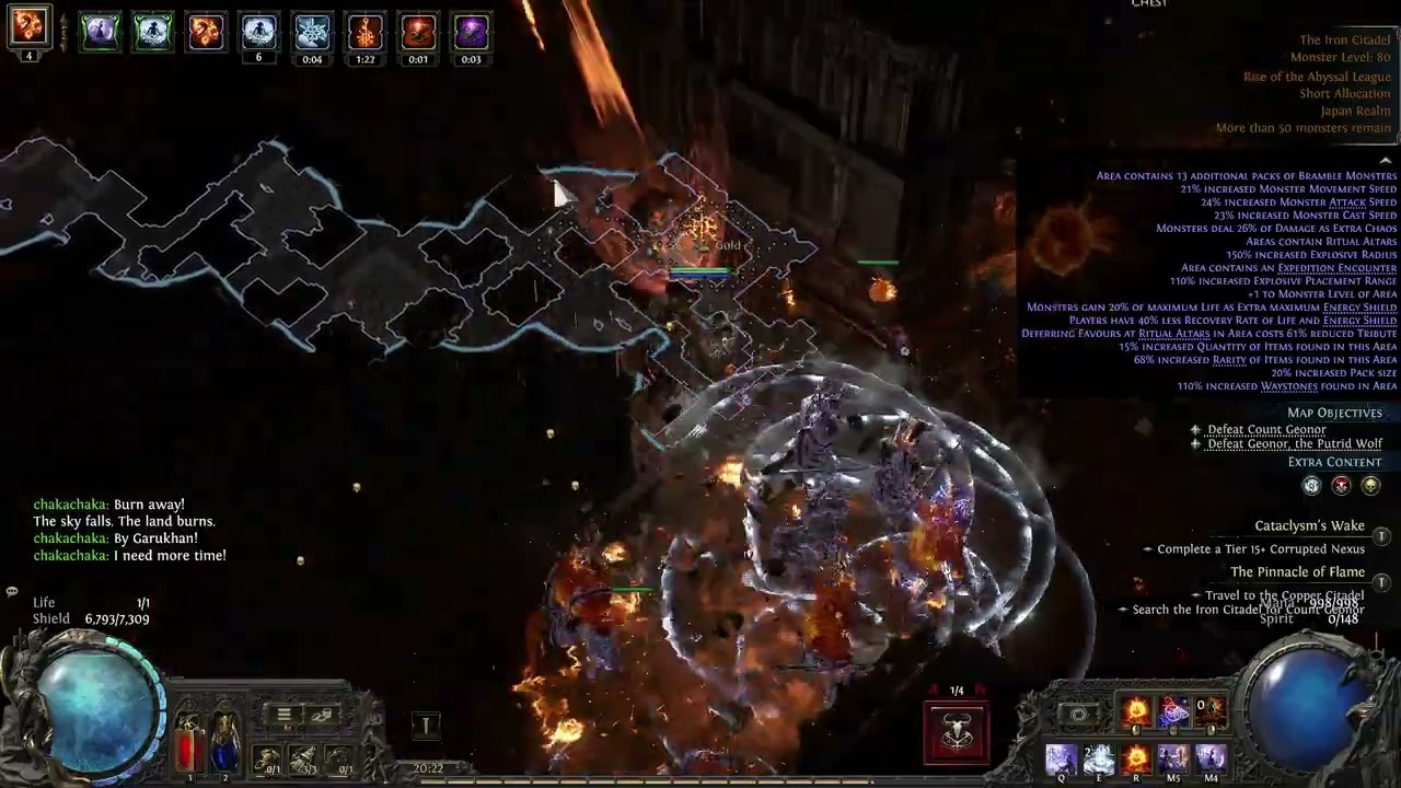 POE2 0.3 Flameblast Chronomancer time freeze abuser