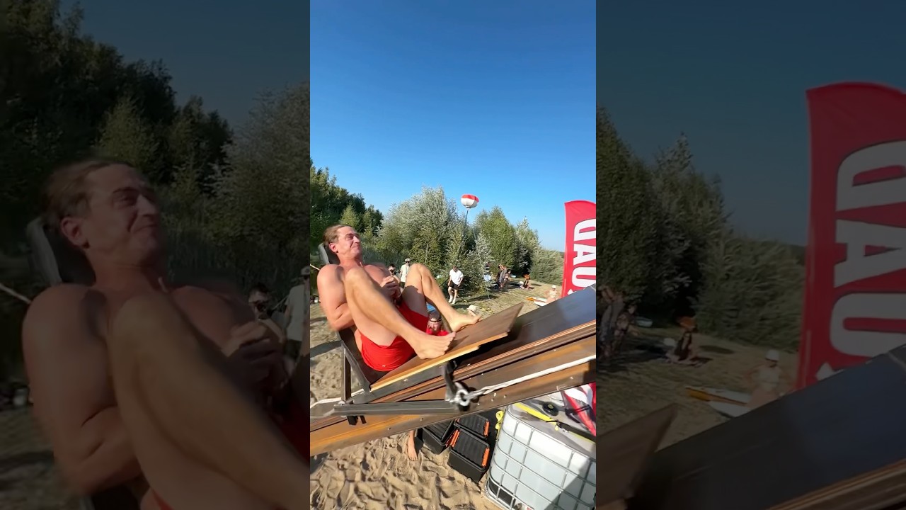 Запуск человеческой катапульты в замедленной съемке!