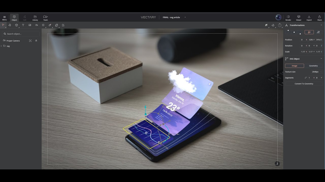Vectary - фотореалистичный 3D  редактор