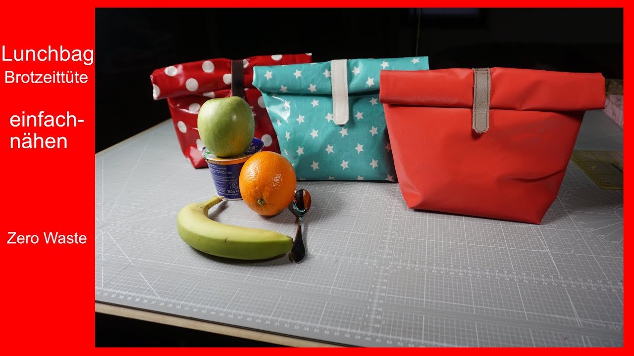 Lunchbag, Brotzeittüte einfach nähen. Zero waste!