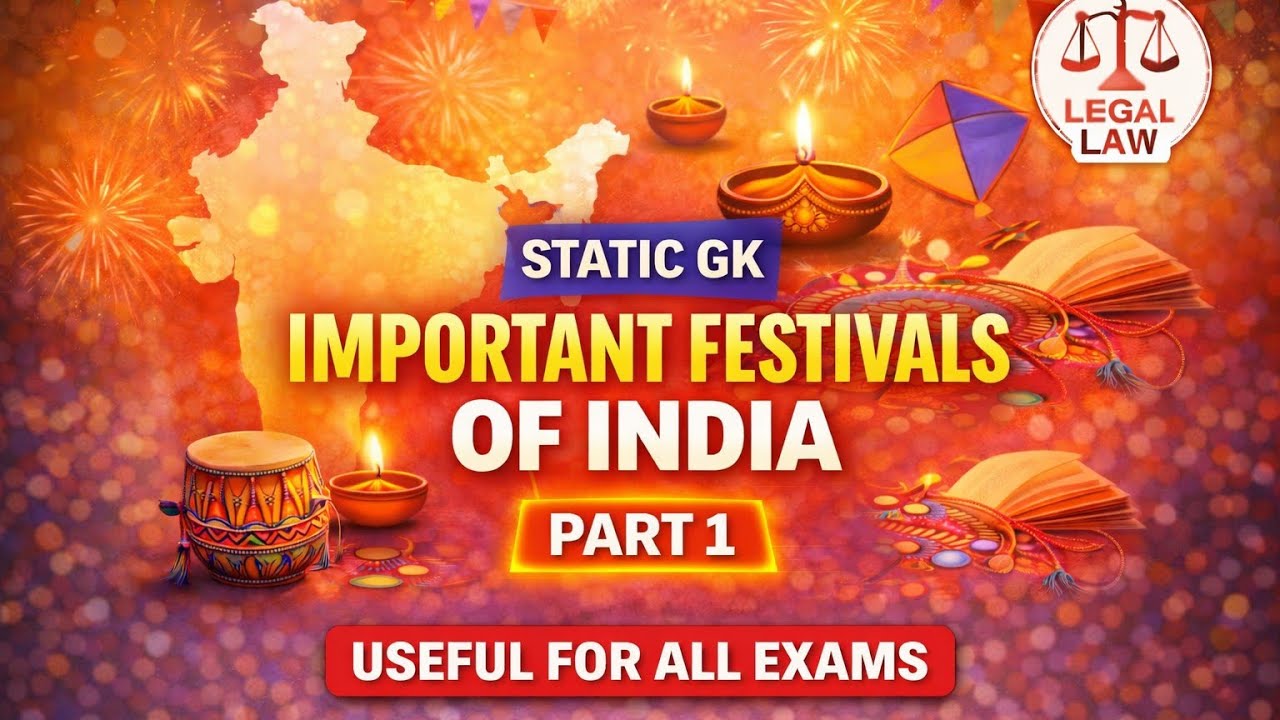 IMPORTANT FESTIVALS OF INDIA | PART-1 | STATIC GK | USEFUL FOR SSC ALL EXAMS | CUETPG LLB 2026