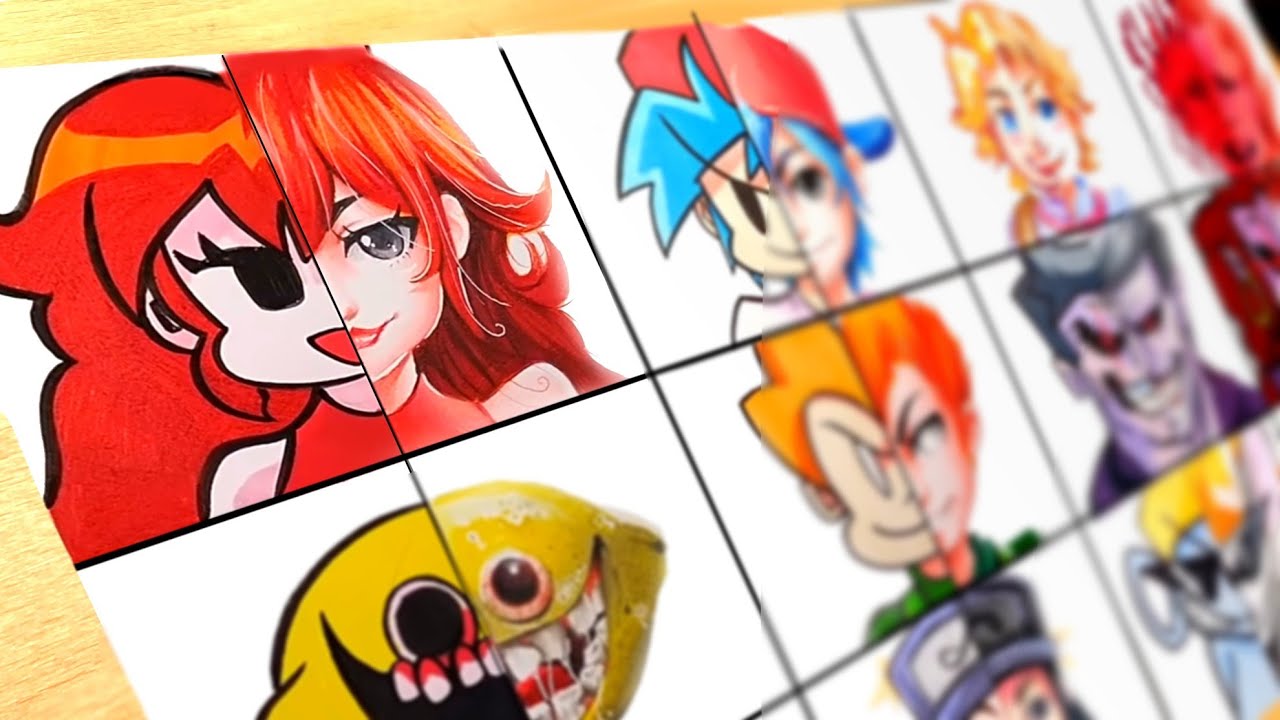 Drawing FNF X REALISTIC ( Friday Night funkin' ) Cartoon vs Realistic